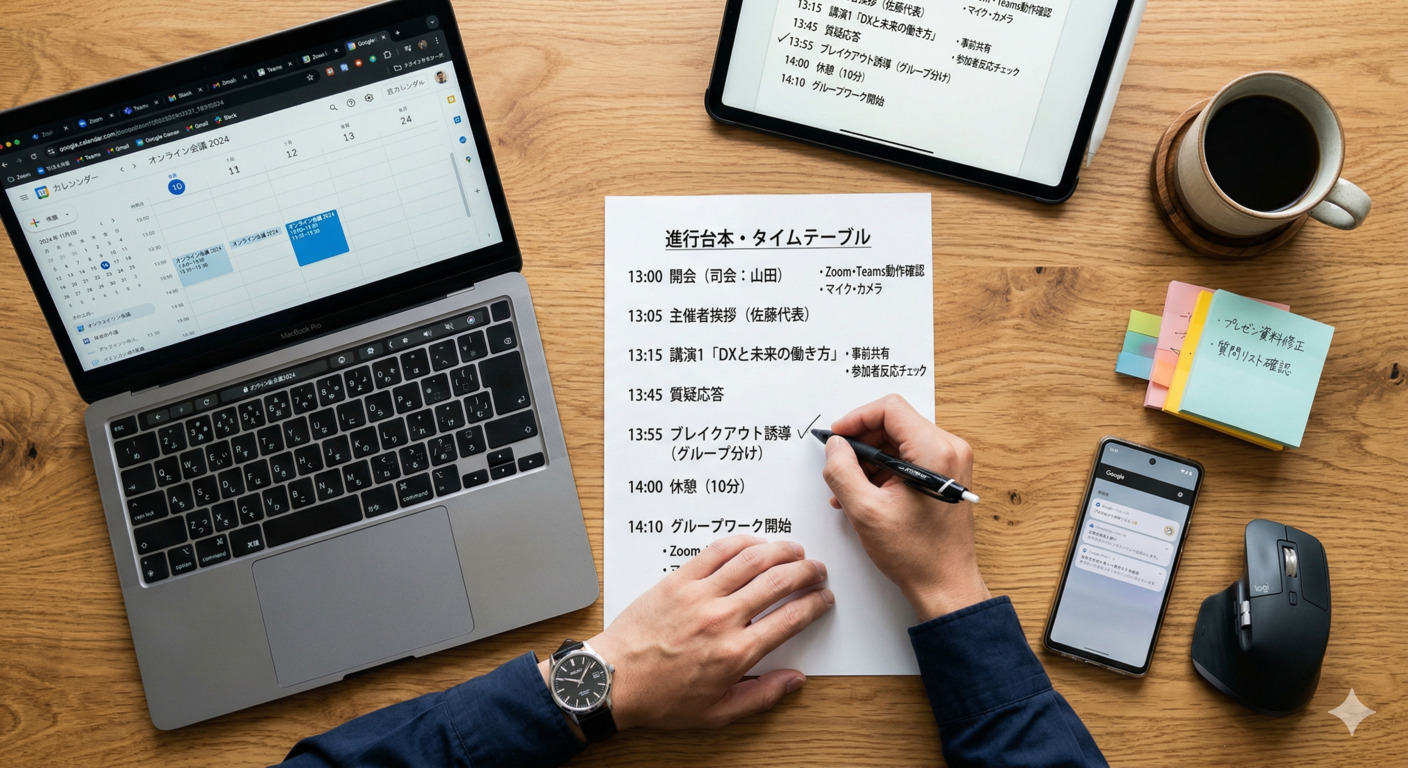 Zoom会議の運営支援の様子